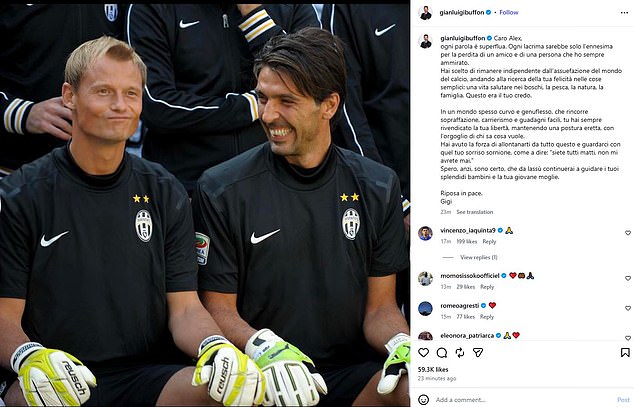 Former team-mate Gianluigi Buffon paid a particularly touching tribute to his old friend