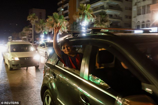 Residents who were displaced from their homes in southern Lebanon clogged the roadways as they returned home on Friday