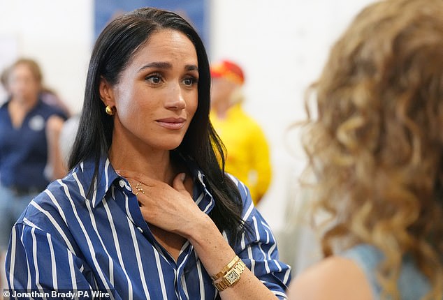 The Duchess of Sussex meets volunteer first responders from Bondi and looked moved as she heard their stories of the terror attack last December