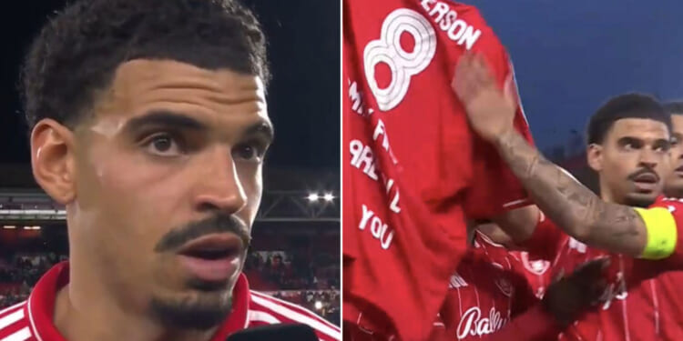 Morgan Gibbs-White fights back tears in live TV interview over Elliot Anderson after tragic death of his mum