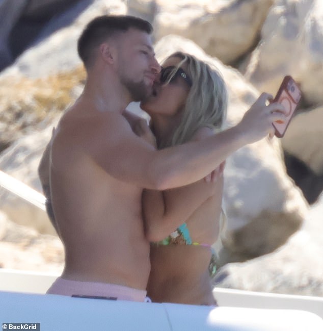 The Atomic Kitten singer, 45, was joined on board by boyfriend Paolo Margaglione, 33, and two of her children to celebrate rarely seen son Maxwell's 18th birthday