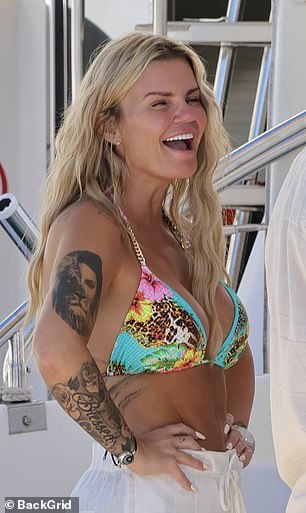 Kerry flashed a smile as she enjoyed a much deserved rest after her recent heath scare