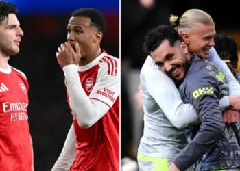 Arsenal's chances of winning title if they lose to Man City revealed by supercomputer as all three results predicted