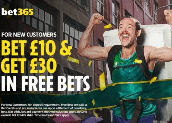 Get £30 in football free bets with bet365