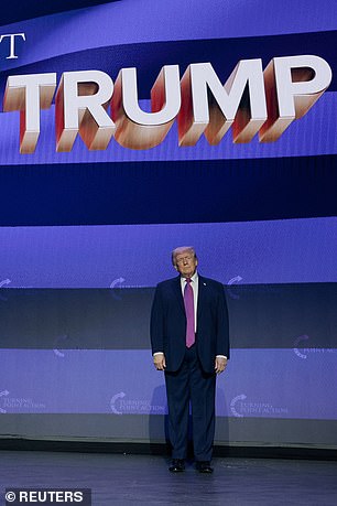 President Donald Trump arrives at Dream City Church in Phoenix, Arizona on Friday for a Turning Point 'Build the Red Wall' rally