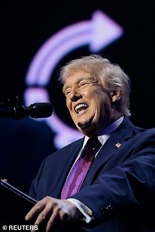 President Donald Trump speaks at Dream City Church in Phoenix, Arizona on Friday for a Turning Point 'Build the Red Wall' rally
