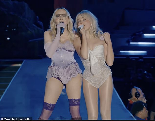 The songstress joined the Espresso hitmaker on stage towards the end of her set, causing the audience to erupt into elated cheers
