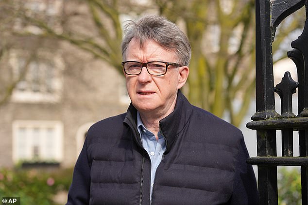 The disgraced peer was sacked as US ambassador over his ties to paedophile financier Jeffrey Epstein