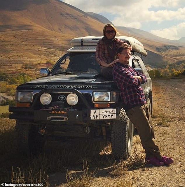 Smart and her husband Andy Smith (pictured together) once set themselves the challenge of circumnavigating the earth by road in 800 days