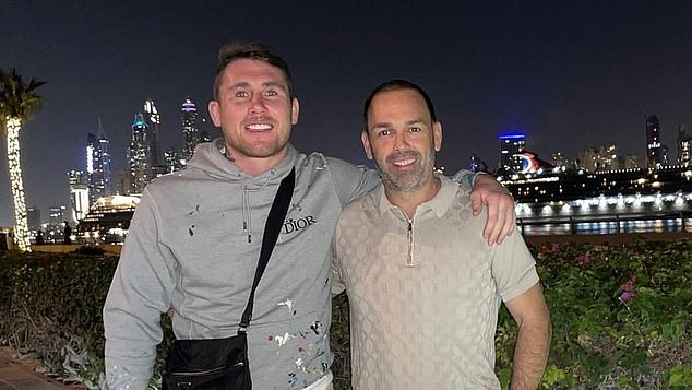 Irish mob boss Daniel Kinahan, right, pictured with boxer Darren Till. The Kinahans are living freely in Dubai, seemingly impervious to their status as two of the world’s most wanted men