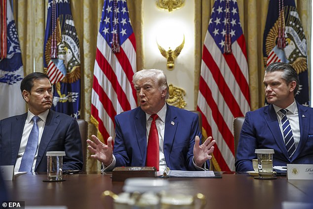 Defense Secretary Pete Hegseth and Secretary of State Marco Rubio (pictured in March) were also in the emergency meeting on Saturday, sources told Axios