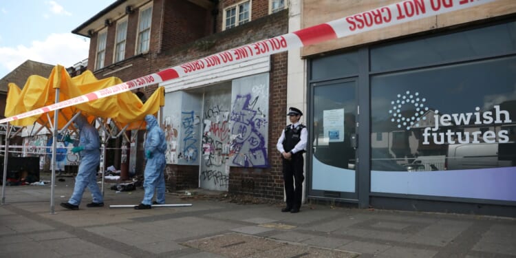 Counter-terror cops launch probe after another arson attack on ex-Jewish charity site as cops hunt man