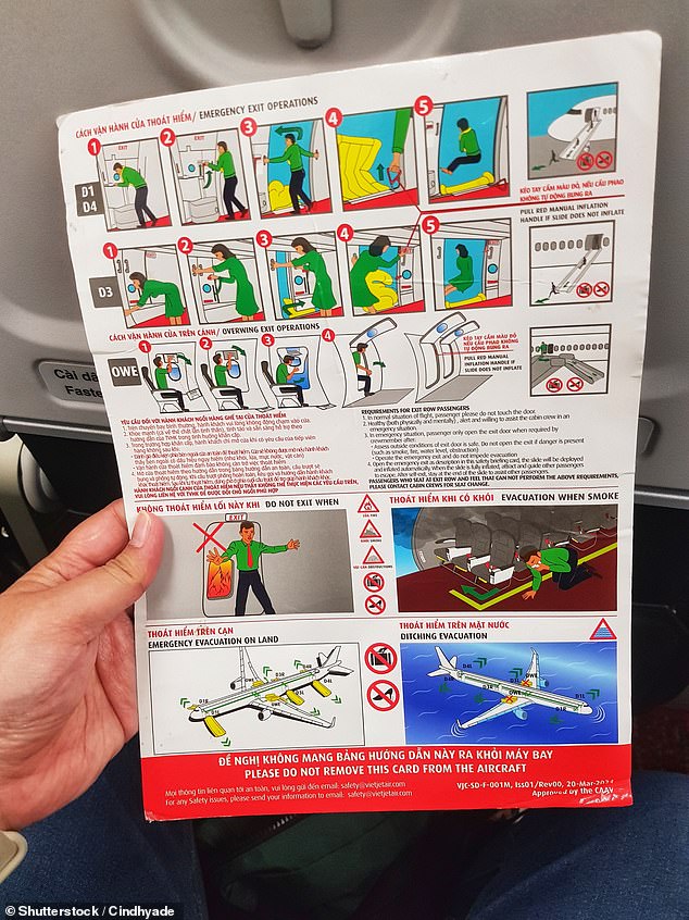 Instruction cards are a vital part of aircraft safety - but they can also be covered in germs
