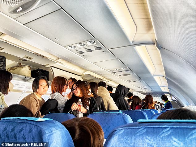 Overhead locker handles can harbour bacteria from everyone touching them
