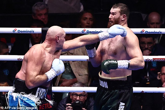Tyson Fury, 37, came out of retirement to beat Russian Arslanbek Makhmudov, 36, in front of 64,500 fans