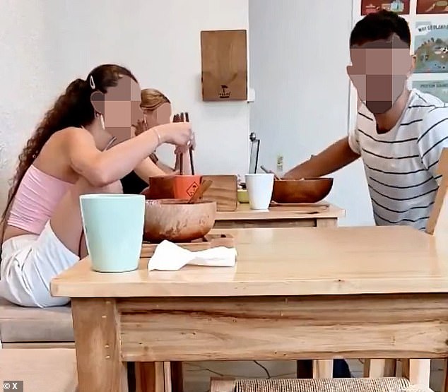 The first video that went viral showed the British pair directing vile abuse at an Israeli couple in a restaurant