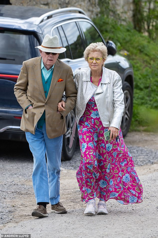 Jack's mother and father Hilary, 64, and Michael, 86, arrived back at their son's wedding venue