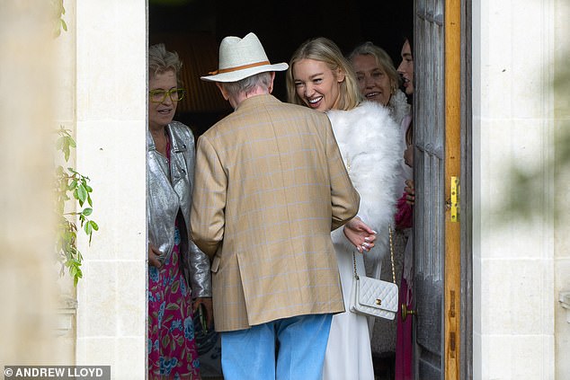 Roxy shared a joke with Michael as the family gathered for another day of festivities