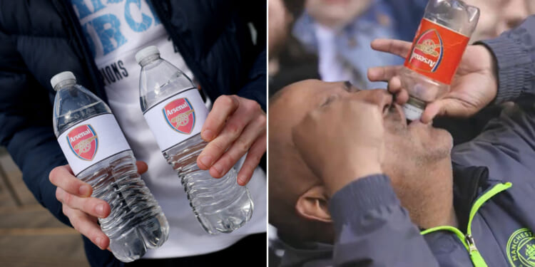 Arsenal bottles on sale outside Etihad Stadium in brutal gesture ahead of Man City title showdown