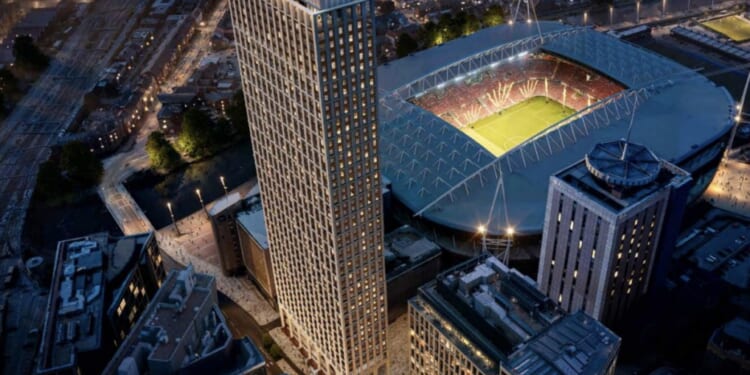 Staggering plan for UK skyscraper with 600ft giant overlooking STADIUM