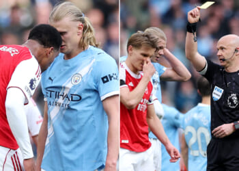 Erling Haaland did Gabriel a massive favour by refusing to go down after headbutt, says ex-Premier League referee
