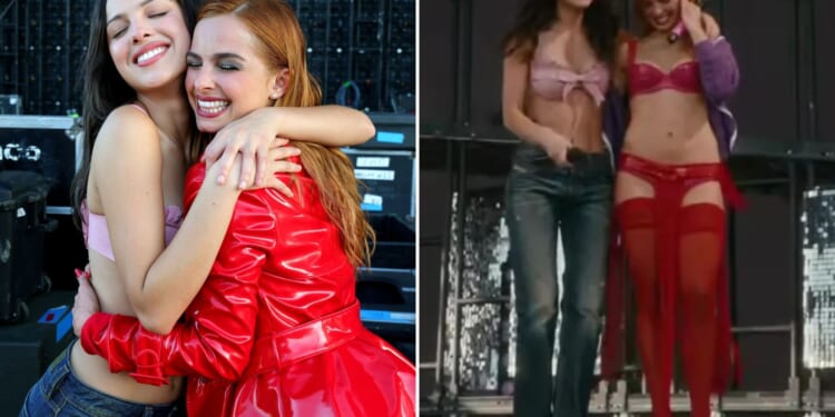 Addison Rae brings out Olivia Rodrigo at Coachella weekend 2 to perform new single Drop Dead