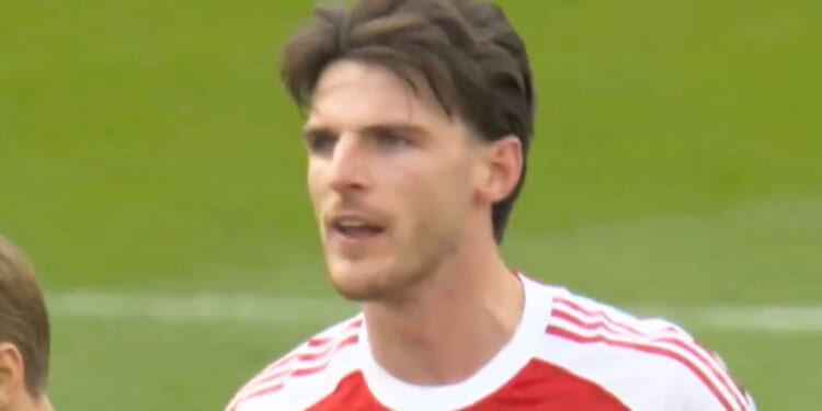 Declan Rice seen mouthing four words of defiance after full-time whistle as Arsenal suffer title hammer blow at Man City