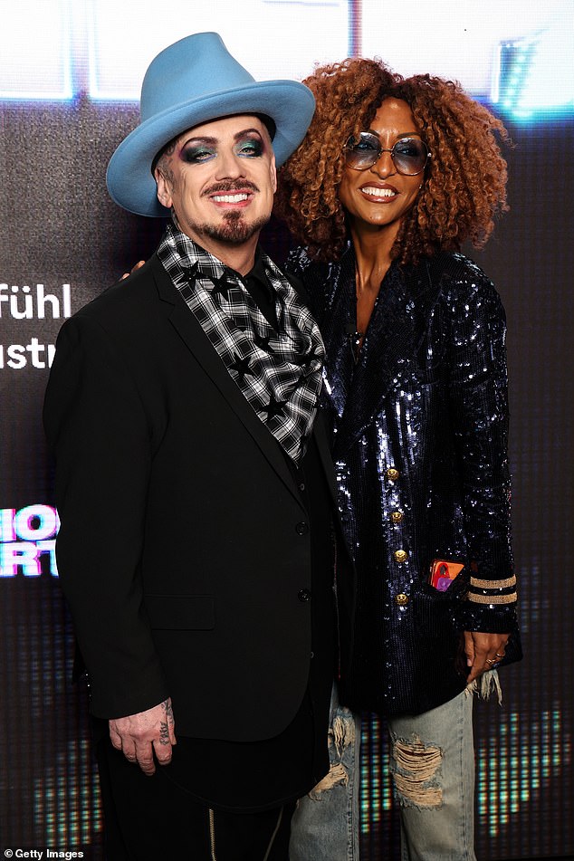 The Culture Club singer has teamed up with an Italian singer, Senhit, (pictured) to represent San Marino in the contest next month