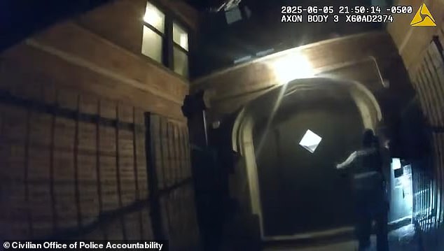 Baker's body-worn camera showed him and Rivera chasing a suspect, who ran into an apartment building on the night of June 5, 2025
