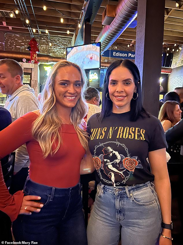 Officer River, pictured alongside her friend Officer Lindahl, had reportedly been in an on-and-off relationship with Baker for two years