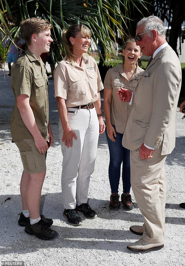 'They meant no ill-will towards the Sussexes, but at the end of the day they are all staunch monarchists and fiercely loyal to The Firm.' Pictured: The Irwins with King Charles in 2018