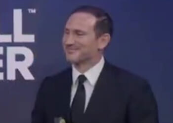 Frank Lampard slips in 'Lampardian transition' during emotional speech about wife Christine after Coventry promotion