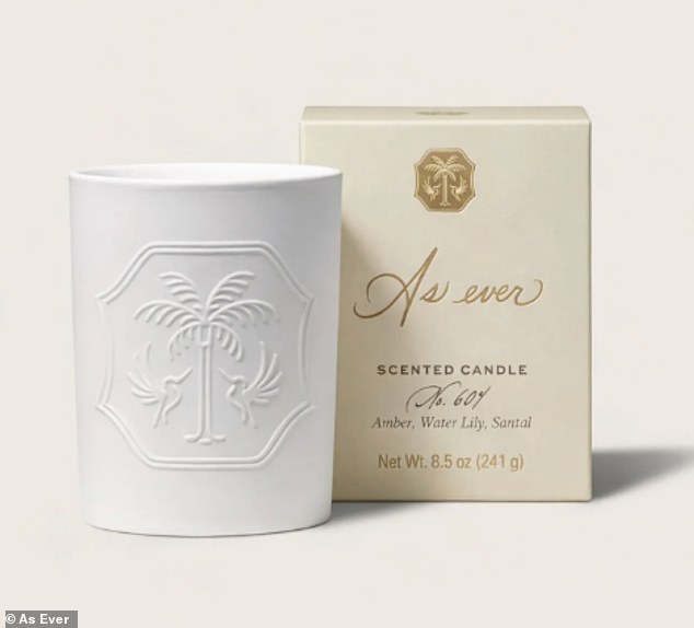 Meanwhile, the candle inspired by her daughter Lilibet, four, is made with 'amber, water lily and santal'