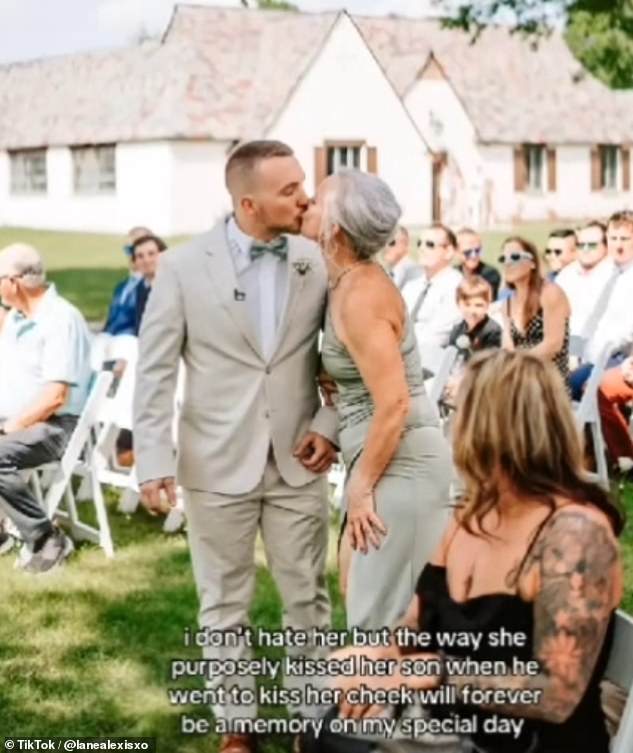 One woman made her son kiss her on the lips in front of his future wife, according to a series of now-deleted photos from influencer @lanealexisxo