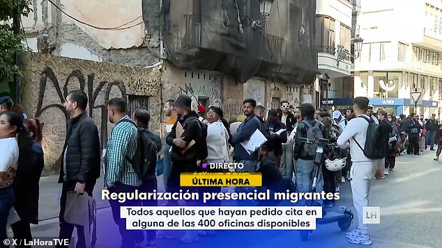 Thousands of people have been pictured lining up outside registry offices and makeshift regularisation centres