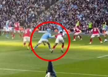 Arsenal fans fume at 'foul' in build up to Erling Haaland's winner as new footage of Man City goal emerges
