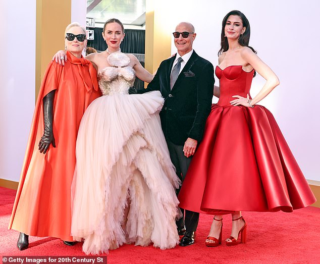 Hathaway reunited with a number of her iconic co-stars including Meryl Streep, 76, Emily Blunt, 43, and Stanley Tucci, 65