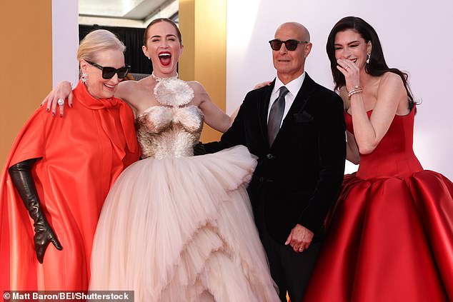 The foursome played it up on the red carpet