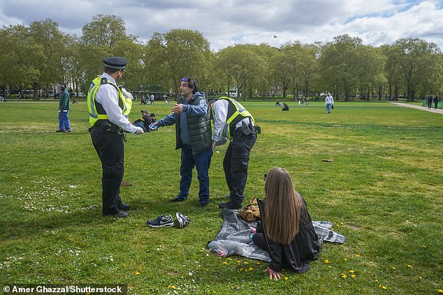 The man, one of many revellers at the annual cannabis celebration, spoke with the officer while he was searched