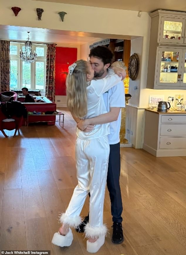 Model Roxy 34, married comedian Jack, 37, in a lavish £250,000 ceremony at the 17th-century Euridge Manor in the Cotswolds on Saturday, (pictured the night before)