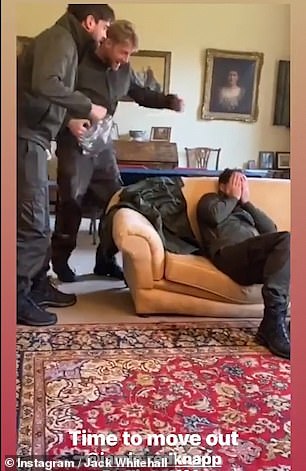 Freddie even tried to blow-dry his friend with a pump but the moody Sky Sports pundit bats him away after the unexpected prank