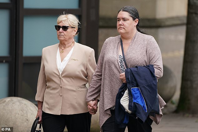 Tony Parson’s wife, Margaret, and daughter, Victoria, arriving at the High Court in Glasgow in July 2023
