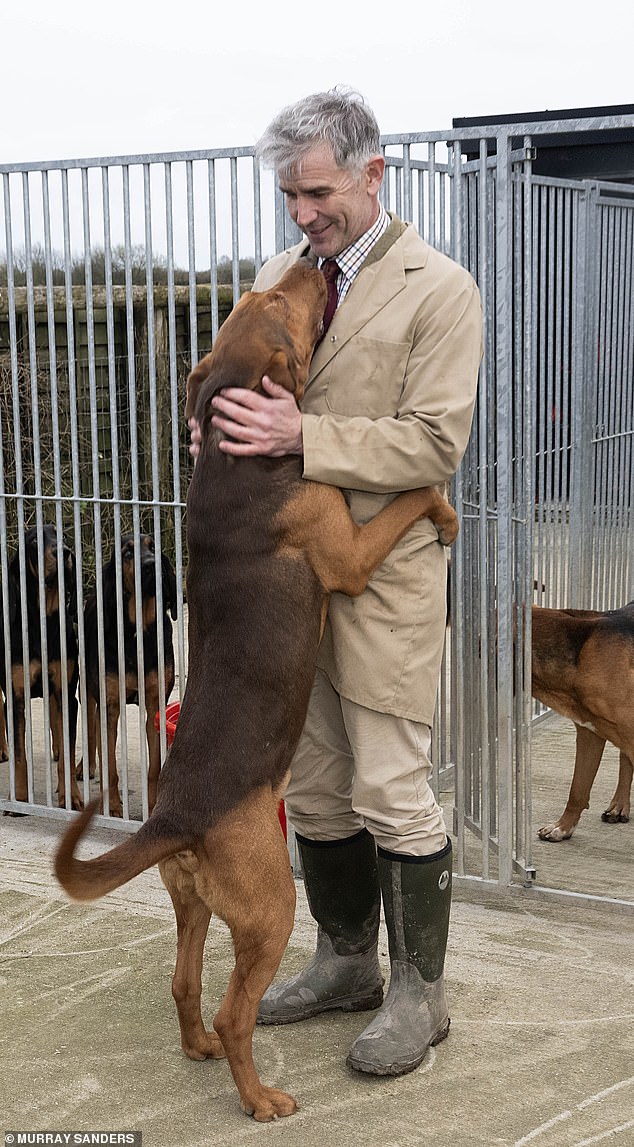 Ivan with one of his beloved bloodhounds