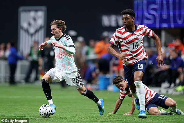 Flying winger Mika Godts (left) has been a rare bright spot for Ajax this season