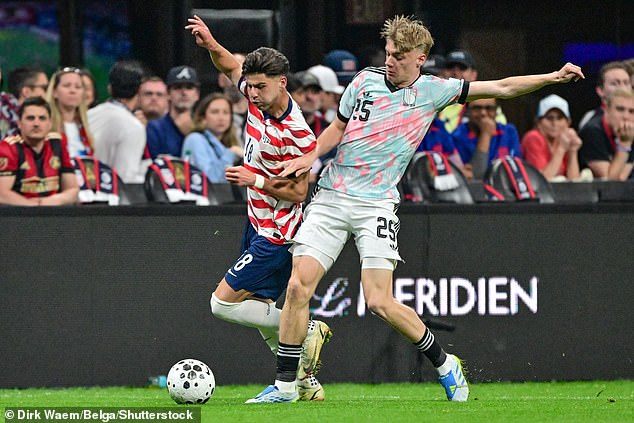 At just 17, Nathan De Cat (right) won his first Belgium cap last month against the USA