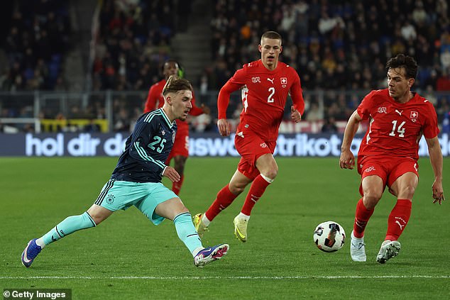 Lennart Karl (left) has been a revelation at such a young age for Bayern Munich and now Germany
