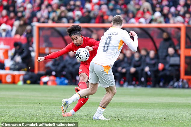 Canada boss Jesse Marsch says Nathan Saliba (pictured) is a 'high-potential player'