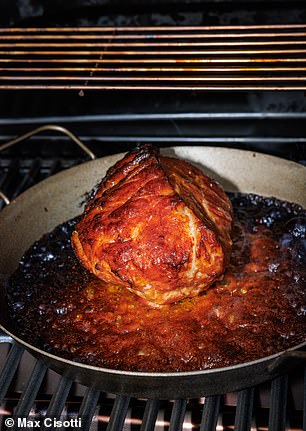 My beautiful glazed ham cooked on the FlexFlame