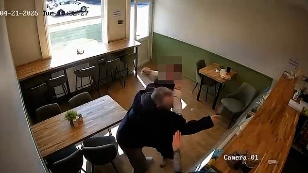 Eventually, a heroic staff member manages to pull the kitchen knife out of the assailant's hand