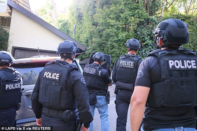 LAPD officers clad in tactical gear and carrying rifles swarmed the 21-year-old musician's Hollywood Hills mansion on April 16, 2026 and arrested him
